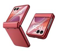 Miimall Pochette pour Motorola Razr 60, [Protection d'Écran Externe][Cache-Charnière] Antichoc Résistant aux Rayures Anti-Empreintes Digitales Rigide Coque Militaire Motorola Razr 60, Rouge