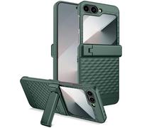 Miimall Pochette pour Samsung Galaxy Flip 7 Fe/Z Flip 6, [Film Protecteur] [Stand Réglable] [Protection de Charnière] Anti-Empreintes Renforcée Antichoc Coque Rigide Samsung Flip7 FE/Flip6, Vert