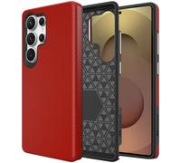 Miimall Renforcée Coque pour Samsung S25 Ultra 5G, Militaire Tough Double Protection Cover, Integrale Coque S25 Ultra Antichoc, Anti-Empreintes Digitales Résistant aux Rayures Léger Étui, Rouge
