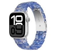 Miimall Résine Bracelet Compatible avec Apple Watch 38/40/41/42mm(Series 10), Élégante et Légère Bande de Remplacement pour iWatch 10 9 8 7 6 5 4 3 2 1 SE Strap Femme, Bleu Profond Transparent