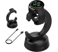 Miimall Station de Charge pour Pixel Watch 3/2, Support de Charge Rechange Rapide pour Fitbit Versa 4/3 avec USB C Câble Connecteur Magnétique Chargeur Socle de Chargement Porte-Clés, Noir