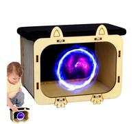 Miini DIIYY Projecteur de téléphone portable en carton pour maison en bois Projecteur portable Hologramme Visionneuse Smartphone Interaction Divertissement Appareil Portable Regarder Théâtre