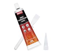 Miioto 100ml Colle Haute Temperature, Silicone Haute Temperature, Colle Haute Temperature Four, colle pour Vitre Four pour Cheminée, Micro Ondes, Cheminées, Grils, Hotte Aspirante, Durcissement Rapide