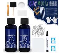 Miioto 53 Pièces Cyanotype Kit, Kit Cyanotype Complet, Papier Cyanotype für Projets de Teinture Sur Tissu et Papier Pour Projets de Bricolage et D'artisanat, Laissez Libre Cours à Votre Créativité