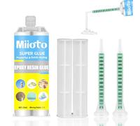 Miioto Colle Epoxy Bi-Composant, Colle Bi Composant, Colle Epoxy, Colle Extra Forte Tout Support, Colle Résine époxy Transparente, pour Métal, Plastique, Porcelaine, Bois, Pierre (50g)