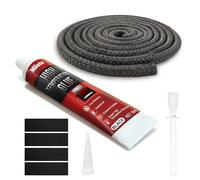 Miioto Colle Joint Poele a Bois, Colle Refractaire, colle Haute Temperature, Joint Porte poele a bois, Cordon d'étanchéité 10mm x 2,5M, pour Sceller les Portes en Bois des Cheminées, Poêles et Fours