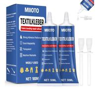Miioto Colle pour Tissus, Colle Tissu, Colle Textile Permanente Résiste Lavage, Colle Tissus Couture, Convient aux Tissus, Jeans, Cuir, Plastique, Chapeaux Tricotés, 100ml