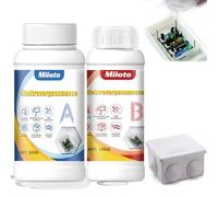 Miioto Gel Isolant Electrique, Gel Etancheite Electrique 300g A+B et Boite Derivation, Mastic de Scellement Électrique, Convient aux Platines, Manchons de Câble, Transparent, Isolant et Imperméable
