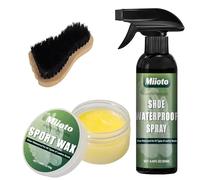Miioto Impermeabilisant Chaussure Daim, Graisse pour Cuir, Bombe Imperméabilisante Chaussure 250 ml, Sport Wax 50 g, Convient aux Chaussures de Randonnée, Chaussures en Cuir, Cuir Lisse et Nubuck