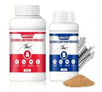 Miioto Kit Réparation Chape, Réparation Fissures Béton, Chape en Résine Coulée | 200g Sable Quartz, 30 Serre-Joints | pour Résine de Coulée, Rénovation, Fissuration (Version Améliorée)