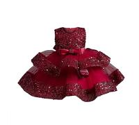 Miipat Bébé Fille Robe Bambin Princesse Tulle Sequins sans Manches Formelle Fleur Fille Robe pour La Fête Anniversaire Mariage