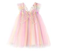 Miipat Bébé Fille Robe Jeune Enfant Tulle Papillon Princesse Tutu Robe Fête Danniversaire sans Manches Robe de Demoiselle d'honneur Bébé pour Mariage Le Rainbow 80 12-18 Mois
