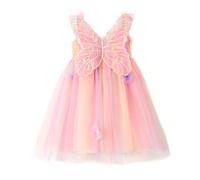 Miipat Bébé Fille Robe Tulle Papillon Sans Manches - Princesse Tutu Fleur Pour Mariage Fête d'Anniversaire - RainbowBud 80 12-18 Mois