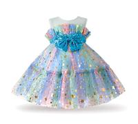 Miipat Robe de Bébé Fille en Tulle sans Manches de Fête Tout-Petit Robe Princesse pour Bébé Anniversaire Mariage Demoiselle d'honneur Fille Robe 100 3-4 Ans