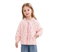 Miipat Veste à Capuche pour Filles Coupe-Vent Manteau de Léger Lâche Blousons Fille avec Poche Manches Longues Enfant Vêtements pour Fille(110 3-4 Ans)