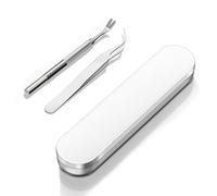 Miiqxx Lot de 2 outils de retrait de tiques en acier inoxydable pour chiens comprenant une pince à épiler, une pelle et une boîte de rangement, outil professionnel pour enlever les tiques pour les