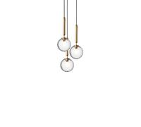 Miira 3 Suspension Laiton & Optique Transparent