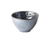 MIJ Europe Bol à dessert en céramique Argenté et noir Perle noire 13 cm de diamètre 400 ml 1 pièce pour desserts messages mussli fruits riz salades pâtes
