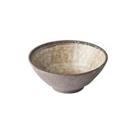 MIJ Europe Bol japonais Udon en céramique pour pâtes et soupe Marron Beige 19,5 cm Diamètre 800 ml