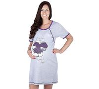 Mija - 2 en 1 Maternité / Allaitement / Coton Robe de Nuit 2056 U (36, Violet Clair)