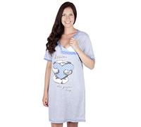 Mija - 2 en 1 Maternité/Allaitement/Coton Robe de Nuit 2056 U (EU 44, Bleu)