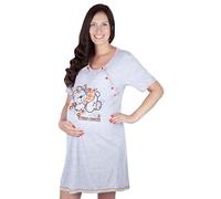 Mija Chemise de nuit 2 en 1 en coton pour maternité et allaitement 2059, Orange, S