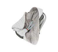 MijaCulture Nid d'ange couverture universelle pour siège auto, poussette 100 % coton de qualité supérieure F023 (étoile/gris)