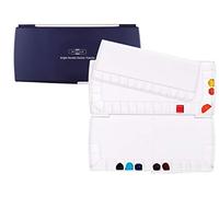 Mijello Triple Decker Palette aquarelle 52 puits de peinture, bleu, 36,6 x 17,1 x 3,2 cm, 1 pièce (1 pièce)
