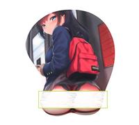 Mijoas Tapis de Souris 3D Anime Mouse Soft, Silicone Souple Ergonomique, Protège Poignets, Tapis de Souris de Jeu, Bureau, Maison, RJ282, Rouge