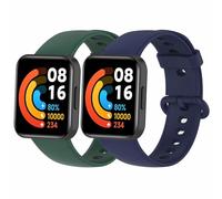 MIJOBS 2 Pièces Bracelets Compatible avec Redmi Watch 2 Lite & POCO Watch Bracelet de Remplacement en Silicone pour Hommes et Femmes Sport Bracelet pour Xiaomi Redmi Watch 2 Lite