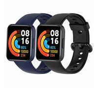 MIJOBS 2 Pièces Bracelets Compatible avec Redmi Watch 2 Lite & POCO Watch Bracelet de Remplacement en Silicone pour Hommes et Femmes Sport Bracelet pour Xiaomi Redmi Watch 2 Lite