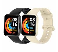 MIJOBS 2 Pièces Bracelets Compatible avec Redmi Watch 2 Lite & POCO Watch Bracelet de Remplacement en Silicone pour Hommes et Femmes Sport Bracelet pour Xiaomi Redmi Watch 2 Lite