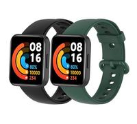 MIJOBS 2 Pièces Bracelets Compatible avec Redmi Watch 2 Lite & POCO Watch Bracelet de Remplacement en Silicone pour Hommes et Femmes Sport Bracelet pour Xiaomi Redmi Watch 2 Lite