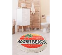 Mijolnir, Miami Beach (100), Tapis de bain, Multicolore, polyester, 100 x 100 cm