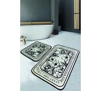 Mijolnir, Singleflo, set de tapis de bain (2 pièces), 100 % POLYESTER, crème, 60 x 100 cm