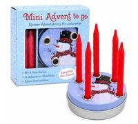 MIJOMA Avent to go : couronne de l'Avent de poche avec 4 mini bougies rouges, idéale pour les déplacements, traditionnelle et compacte, parfaite comme cadeau ou emballage cadeau d'argent. Motif