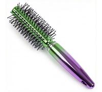 MIJOMA Brosse à cheveux en poils en nylon - Finition métallique irisée irisée - Poignée ergonomique - Idéale pour le coiffage et l'entretien quotidiens (brosse ronde - 18 cm)