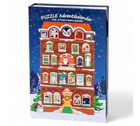 MIJOMA Calendrier de l'Avent puzzle | 24 puzzles à motifs de Noël | Design maison de Noël magique | Une nouvelle expérience de puzzle chaque jour pendant la période de l'Avent | Calendrier de l'Avent