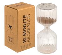 MIJOMA Charmant sablier en verre pour une pause de 10 mives - Outil de relaxation et de gestion du temps - 6 x 13,5 cm - 4 couleurs magiques - Décoration (sable)