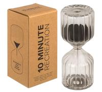 MIJOMA Charmant sablier en verre pour une pause de 10 mives - Outil de relaxation et de gestion du temps - 6 x 13,5 cm - 4 couleurs magiques - Décoration (noir)