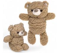 MIJOMA Coussin chauffant passant au micro-ondes - Moelleux et chaud - Différents motifs d'animaux - Housse 100 % polyester - Garnissage boules d'argile ou blé (ours beige)