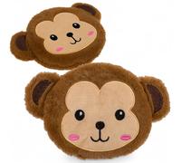 MIJOMA Coussin chauffant singe - 15 x 12,5 cm - 180 g de boules d'argile - Passe au micro-ondes - Doux et ludique - Coussin chauffant animal pour petits explorateurs