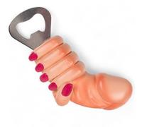 MIJOMA - Décapsuleur drôle en forme de pénis avec poignée, ouvre-bouteille amusant pour fête, magnétique, ouvre-bouteille en métal, poignée en pierre artificielle, 13 cm, cadeau sexy (N° 1)