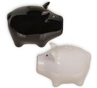 MIJOMA Ensemble salière et poivrière - Design élégant en porcelaine - Convient à un usage alimentaire - Facile à remplir - Différents designs amusants et mignons au choix (cochon, 2 pièces)