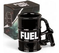 MIJOMA FUEL Gobelet de 360 ml - Tasse à café en forme de bouteille d'huile avec poignée de pistolet de distribution en grès noir - Cadeau pour les fans de voiture et d'atelier