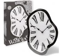 MIJOMA Horloge murale Melting Time - Design surréaliste - Verre - 22 x 33 cm - Horloge murale créative de style Dali - Horloge à quartz silencieuse pour salon, bureau et espaces créatifs