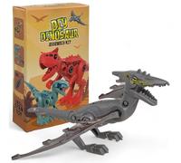 MIJOMA Kit de construction de dinosaures DIY - Construisez votre mini dinosaure, 5 modèles - Carnotaurus, T-Rex et plus encore, figurines mobiles en plastique, jeu et plaisir pour les enfants