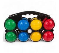MIJOMA Kit de jeu de pétanque familial - 8 boules en plastique de couleurs vives - Diamètre : 7 cm - Avec panier de transport et cochonnet cible pour la plage, le jardin et les loisirs