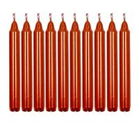 MIJOMA Lot de 10 bougies festives pour sapin de Noël, pyramide, en cire, pour sapin de Noël, fêtes d'anniversaire et tartes, longue durée de combustion, diamètre 11 x 105 mm, rouge métallisé