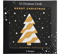 MIJOMA Lot de 10 cartes de Noël avec enveloppes - 2 designs par lot - 14 x 14 cm - Cartes pliantes - Intérieur vierge - Cartes de vœux festives pour Noël (sort de sapin et nuit de neige)